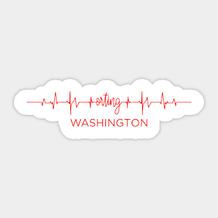 I Love Orting Washington USA Heartbeat Funny T-Shirt For Men Women Custom Sticker